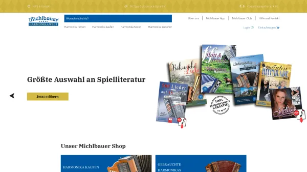Website Screenshot: MICHLBAUER Harmonikawelt - Michlbauer Harmonikawelt | Dein Komplettanbieter rund um die Steirische Harmonika - Date: 2023-06-23 12:07:07