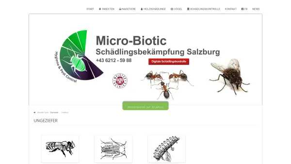 Website Screenshot: Micro-Biotic - Insektenbekämpfung | Insektenkategorie - Date: 2023-06-23 12:07:07
