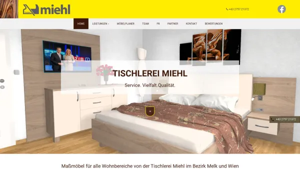 Website Screenshot: Tischlerei Miehl Möbel mit Stil - Tischlerei Miehl – Ihr Tischler aus Pöchlarn im Bezirk Melk - Date: 2023-06-23 12:07:10