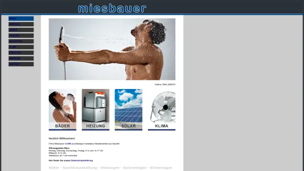 Website Screenshot: Miesbauer Ges.m.b.H. - miesbauer - Ihr Installateur Meisterbetrieb - Date: 2023-06-23 12:07:10