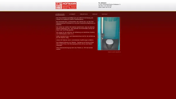 Website Screenshot: Hofmann - Hofmann Miet-WC - Unternehmen - Date: 2023-06-23 12:07:10