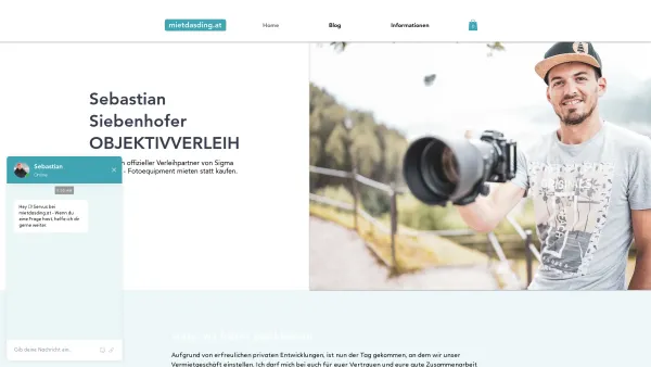 Website Screenshot: Sebastian Siebenhofer Objektivverleih - Kameraverleih | Sebastian Siebenhofer Objektivverleih - Date: 2023-06-26 10:26:33