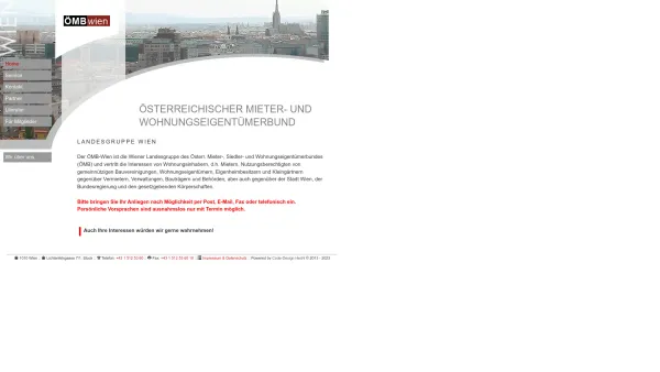 Website Screenshot: Österr. Mieter und Wohnungseigentümerbund, Landesgruppe Wien - Home - Date: 2023-06-14 10:37:13