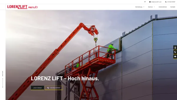 Website Screenshot: Mietlift Ihr Partner - Arbeitsbühnen von Lorenz Lift GmbH in Feldkirch - Date: 2023-06-23 12:07:10