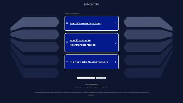 Website Screenshot: MIKOM Vertrieb und Service Andrew - mikom.de - Diese Website steht zum Verkauf! - Informationen zum Thema mikom. - Date: 2023-06-23 12:07:10