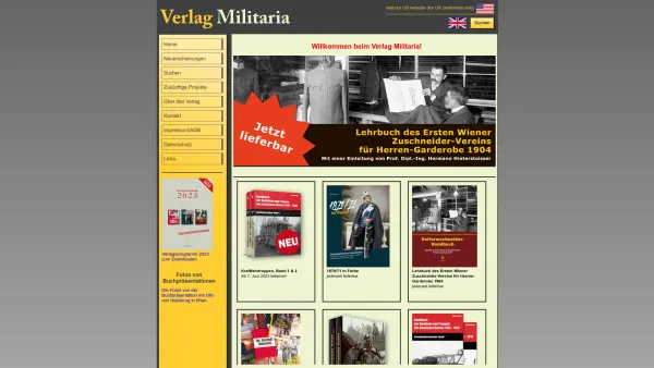 Website Screenshot: Verlag Militaria - Willkommen beim Verlag Militaria! - Date: 2023-06-23 12:07:10