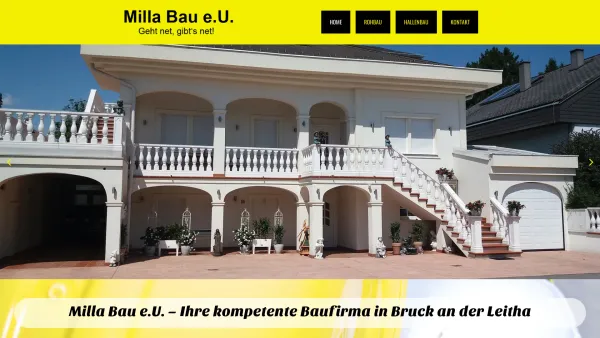 Website Screenshot: Milla Bau OEG - Milla Bau e.U. - Ihre kompetente Baufirma in Bruck an der Leitha - Date: 2023-06-23 12:07:10