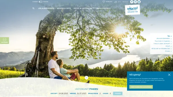 Website Screenshot: Infocenter Millstätter See Tourismus - Millstätter See ☆ Urlaub am See in Kärnten - Date: 2023-06-23 12:07:10