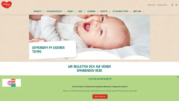 Website Screenshot: BEI MILUPA ÖSTERREICH - Willkommen bei Milupa Österreich | Milupa - Date: 2023-06-23 12:07:10