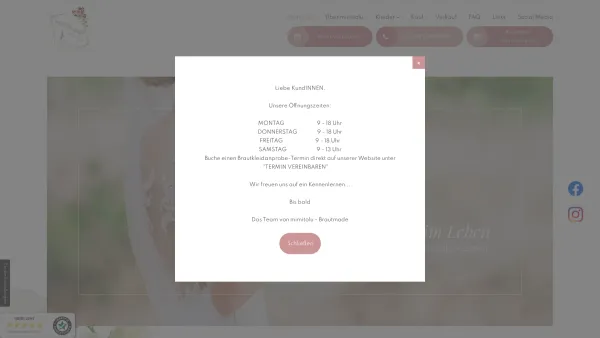 Website Screenshot: mimitolu Brautmode aus 2. Hand - Brautkleider und Abendkleider gebraucht kaufen bei Wien - Date: 2023-06-23 12:07:10