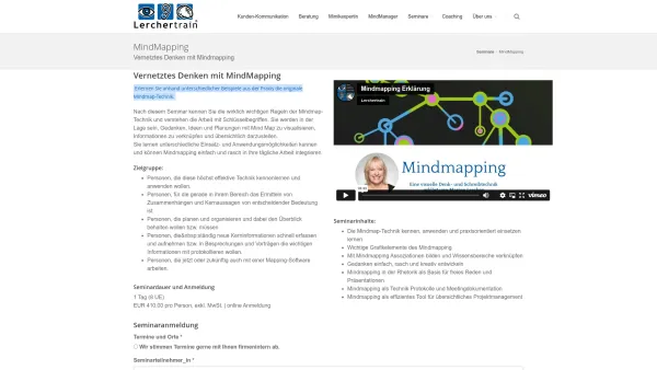 Website Screenshot: CPO BrainLand  und Mind Mapping  Österreich - Lerchertrain: MindMapping - Date: 2023-06-23 12:07:10