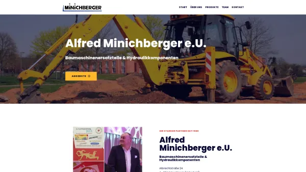 Website Screenshot: Alfred Minichberger Baumaschinenersatzteile - Baumaschinenersatzteile - minichberger.at - Date: 2023-06-23 12:07:13