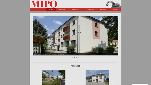 Website Screenshot: MIPO Bau und Handels Ges.m.b.H. - MIPO – Bauunternehmung - Date: 2023-06-23 12:07:13