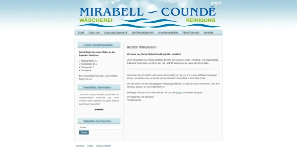 Website Screenshot: Reinigung Wäscherei Salzburg Mirabell-Counde Textilpflege und Wäscheservice. - Reinigung Mirabell-Coundé - Date: 2023-06-23 12:07:13