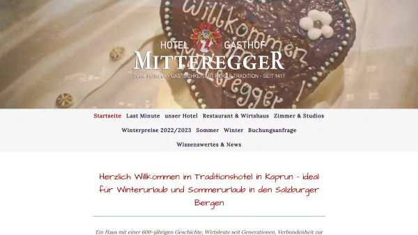 Website Screenshot: Hotel - Gasthof Mitteregger*** - 3* Hotel Kaprun | Urlaub | Familie | Top Angebote - Hotel Kaprun Mitteregger Zell am See Restaurant Best of Kaprun Hotel - Date: 2023-06-14 10:43:53