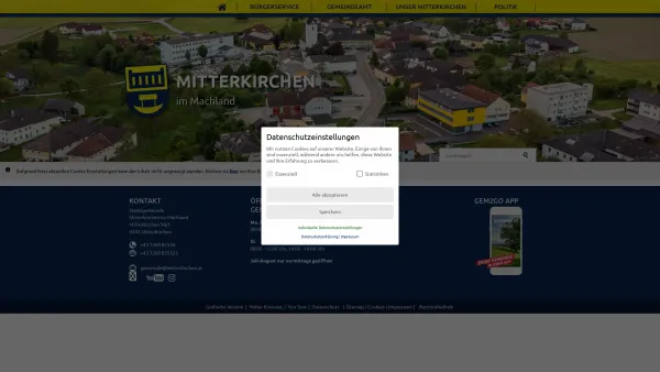 Website Screenshot: Marktgemeinde Mitterkirchen im Machland - Mitterkirchen im Machland - GEM2GO WEB - Startseite - Date: 2023-06-23 12:07:13