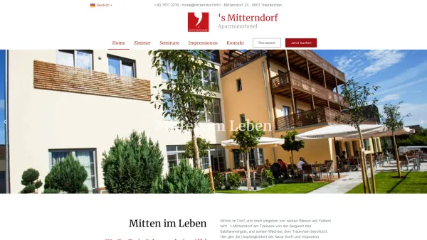 Website Screenshot: Apartmenthotel ´s Mitterndorf 
Traunkirchen - 's Mitterndorf – ehem. Annerlhof - Date: 2023-06-23 12:07:13