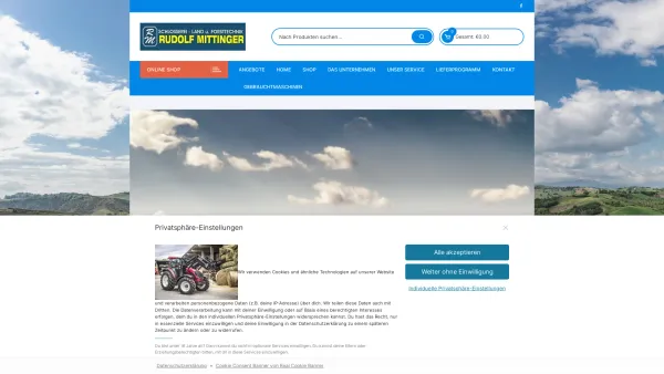 Website Screenshot: Rudolf Mittinger - Schlosserei und Landtechnik. - Home · Forsttechnik und Landtechnik Mittinger Rudolf - Date: 2023-06-15 16:02:34