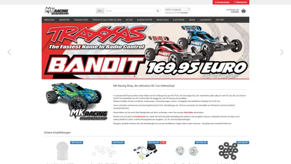 Website Screenshot: MK RACING - Im MK Racing Online Shop finden Sie alles für Ihr RC Car - MK Racing RC Car Shop - Date: 2023-06-23 12:07:13