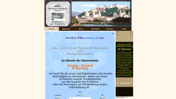 Website Screenshot: MKS Salzburg Brunnauer Armin Alfred Service Verkauf und Reparatur von Gastronomiemaschinen Küchenplanung Ersatzteile. - mks-salzburg.at - Startseite - Date: 2023-06-23 12:07:13