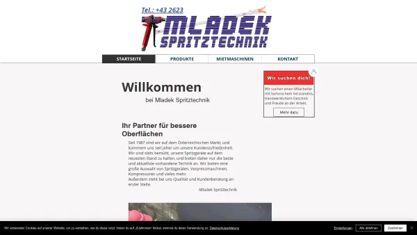 Website Screenshot: E. MLADEK Spritz & Drucklufttechnik - Spritzgeräte | Mladek Spritztechnik | Österreich - Date: 2023-06-23 12:07:15