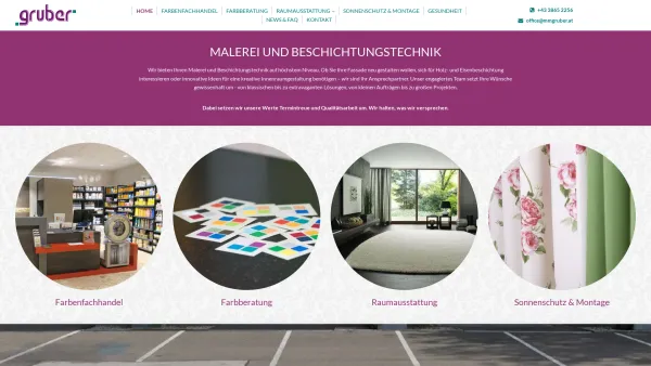Website Screenshot: Gruber GmbH Farb und Raumdesign - Malerei und Beschichtungstechnik in Bruck Mürzzuschlag | Gruber GmbH Farb- und Raumdesign in Kindberg - Date: 2023-06-23 12:07:16
