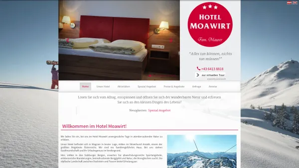 Website Screenshot: Hotel Moawirt - WAGRAIN, Hotel Gasthof Moawirt in WAGRAIN, direkt an der 8-er Gondel und an der Tauernloipe gelegen, Urlaub in Österreich, WAGRAIN - Date: 2023-06-23 12:07:16