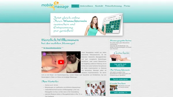 Website Screenshot: Susanne Haas Mobile Massage - Herzlich Willkommen | Home | Mobilemassage - Date: 2023-06-23 12:07:16