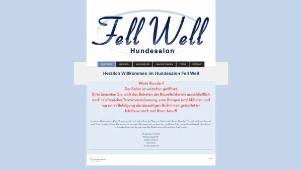 Website Screenshot: Fell Well Mobiler Hundesalon - Hundesalon Fell Well - Startseite - Date: 2023-06-14 10:43:56