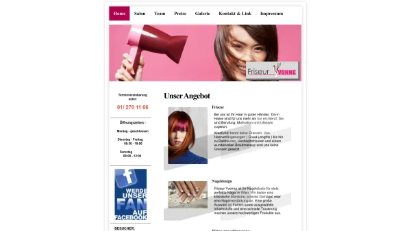Website Screenshot: Friseur Yvonne - Mobilfriseurin Yvonne - Ihr Haar in den besten Händen in Wien - Date: 2023-06-15 16:02:34
