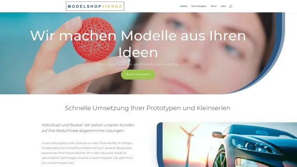 Website Screenshot: Modelshop Vienna Der One-Stop-Shop für Prototypen Design und Funktionsmusterbau - Home - Modelshop Vienna - Date: 2023-06-23 12:07:18