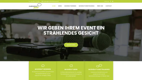 Website Screenshot: Der Moderatorenpool, Belinde Veber e.U. - Moderatorenpool | Belinda Veber - Moderatorenpool - Date: 2023-06-14 10:43:56