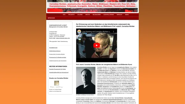 Website Screenshot: Kunstagentur Art und Craft - Cornelius Richter, Maler, Bildhauer, energetische Malerei, Kunst, Art - Date: 2023-06-23 12:07:18