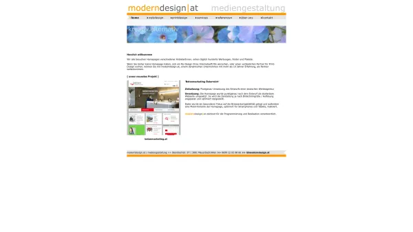 Website Screenshot: moderndesign.at mediengestaltung - moderndesign.at | mediengestaltung - kreativ alternativ - Date: 2023-06-23 12:07:18