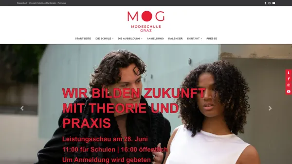 Website Screenshot: Modeschule Mode Bekleidungstechnik Modesdesign Graz - Modeschule Graz – Design your Future - Date: 2023-06-23 12:07:18