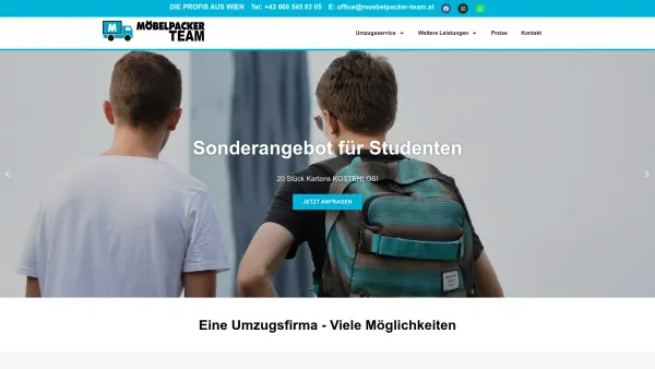 Website Screenshot: Möbelpacker Team - Möbelpacker Team - Umzugsfirma Wien | rasche Übersiedlung - Date: 2023-06-26 10:26:33