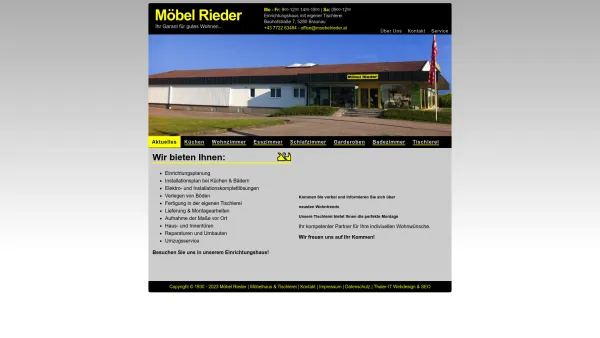 Website Screenshot: Möbel Rieder - Möbel Rieder - Möbelhaus und Tischlerei - Braunau - Aktuelles - Ihr Garant für gutes Wohnen - Date: 2023-06-23 12:07:18