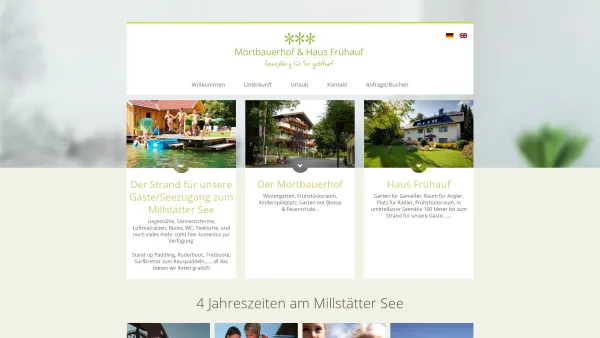 Website Screenshot: Mörtbauerhof Haus Frühauf - Pension und Ferienwohnung Mörtbauerhof in Seeboden am Millstätter See in Kärnten - Date: 2023-06-23 12:07:18