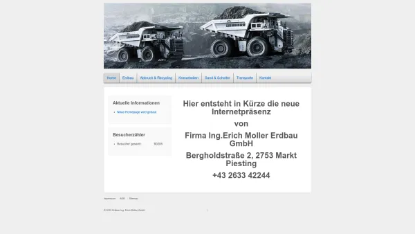 Website Screenshot: Moller Erich TELEKOM AUSTRIA Lix BusinessWeb - Home - Erdbau Ing. Erich Moller GmbH - Date: 2023-06-14 10:43:56
