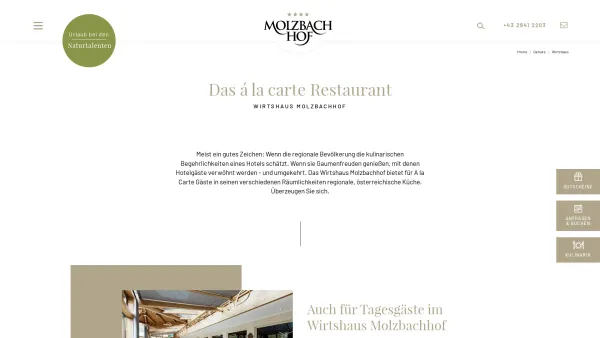 Website Screenshot: Wirtshaus Molzbachhof - Hotel Molzbachhof / Wirtshaus Molzbachhof - Date: 2023-06-26 10:26:33