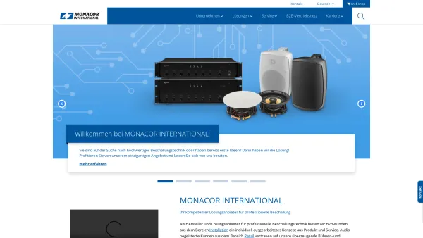 Website Screenshot: Monacor Electronic Vertriebs Ges mbH - MONACOR INTERNATIONAL: Monacor International - Date: 2023-06-14 10:36:50