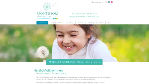 Website Screenshot: Montessori Bildungsinstitut MBI - Montessori Ausbildungszentrum I Österreich - Date: 2023-06-23 12:07:21