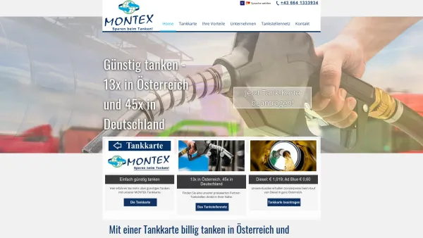 Website Screenshot: MONTEX Tankstellenbetriebs GmbH - Billig tanken in Österreich & Deutschland - Date: 2023-06-15 16:02:34