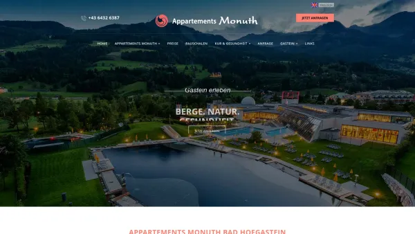 Website Screenshot: Kurhaus Monuth - Appartements Monuth Bad Hofgastein - Date: 2023-06-23 12:07:21
