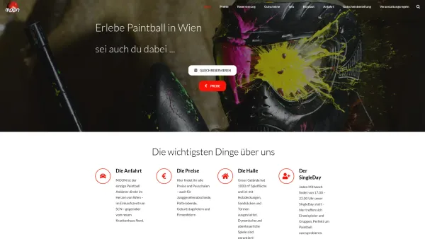 Website Screenshot: Moon Paintballhalle Pauli start - Start | MOON-Paintball | die einzigen in Wien - Date: 2023-06-23 12:07:20