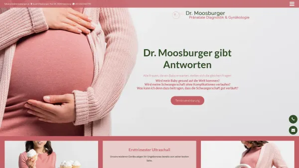Website Screenshot: Dr. Dietmar Moosburger www.moosburger.at - Frauenarzt Salzburg - Dr. Dietmar Moosburger - Pränatale Diagnostik & Gynäkologie - Date: 2023-06-23 12:07:24