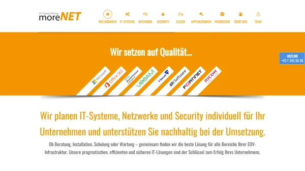 Website Screenshot: moreNET Internet Solutions - Willkommen - moreNET - IT Dienstleistungen - Date: 2023-06-14 10:43:59