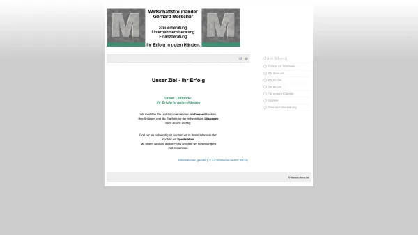 Website Screenshot: Wirtschaftstreuhänder Gerhard Morscher Intro - Steuerberater Gerhard Morscher - Startseite - Date: 2023-06-23 12:07:24
