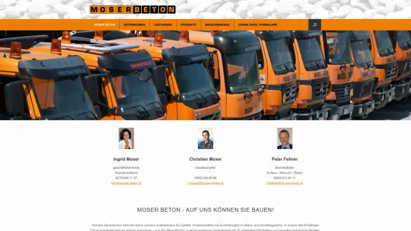 Website Screenshot: Moser - Schotter- und Betonwerke GmbH - Moser Beton - auf uns können Sie bauen - Date: 2023-06-15 16:02:34