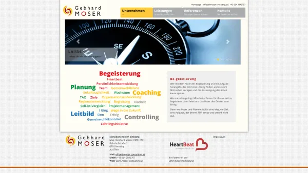 Website Screenshot: Mag. Gebhard Moser - Unternehmen : Gebhard Moser : Unternehmen - Date: 2023-06-23 12:07:24